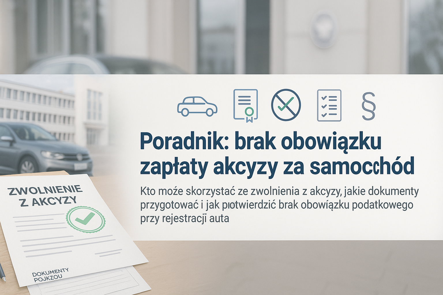 Brak obowiązku zapłaty akcyzy za samochód - Sprawdź teraz!